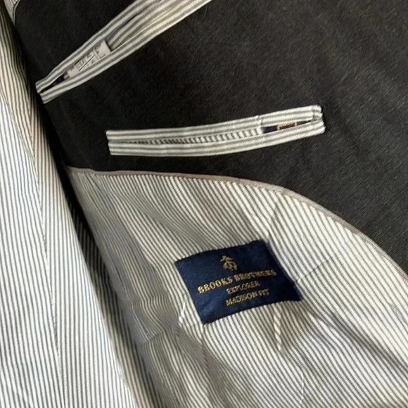 Brooks Brothers charcoal grey wool blend explorer Madison 40 L 32x32 regent fit - Picture 3 of 10